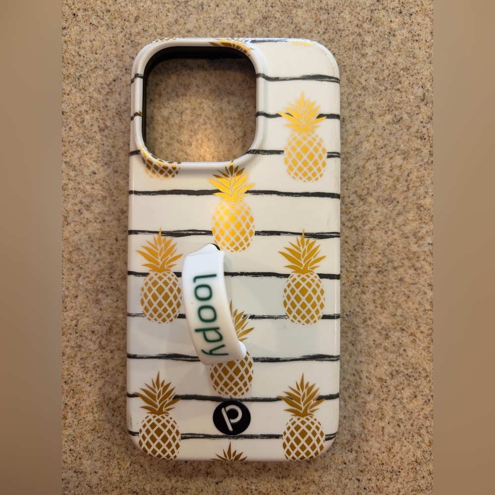 Loopy Case Pineapple Design Phone Case - White and Gold